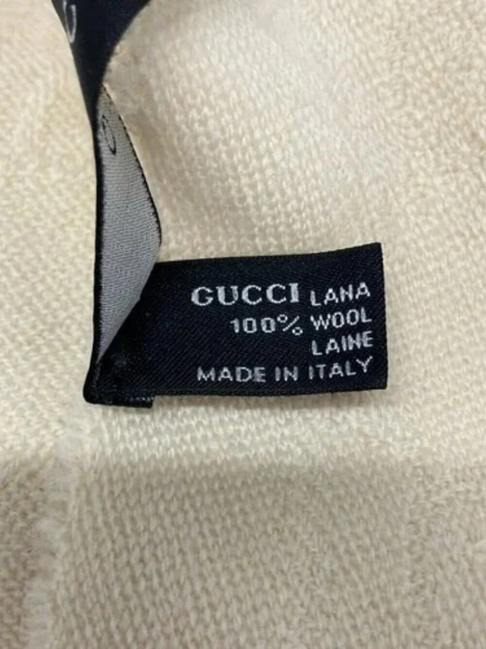 GUCCI Cream Wool Scarf